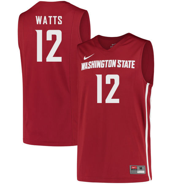Men #12 Isaiah Watts Washington State Cougars College Basketball Jerseys Stitched Sale-Crimson - Click Image to Close